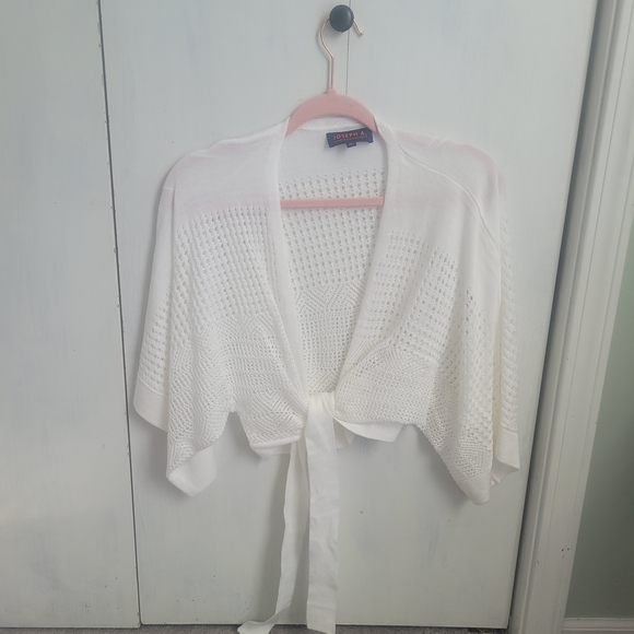 Joseph White Knit Open-Front Poncho - Picture 1 of 3